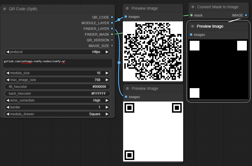 Split QR Code Node Example