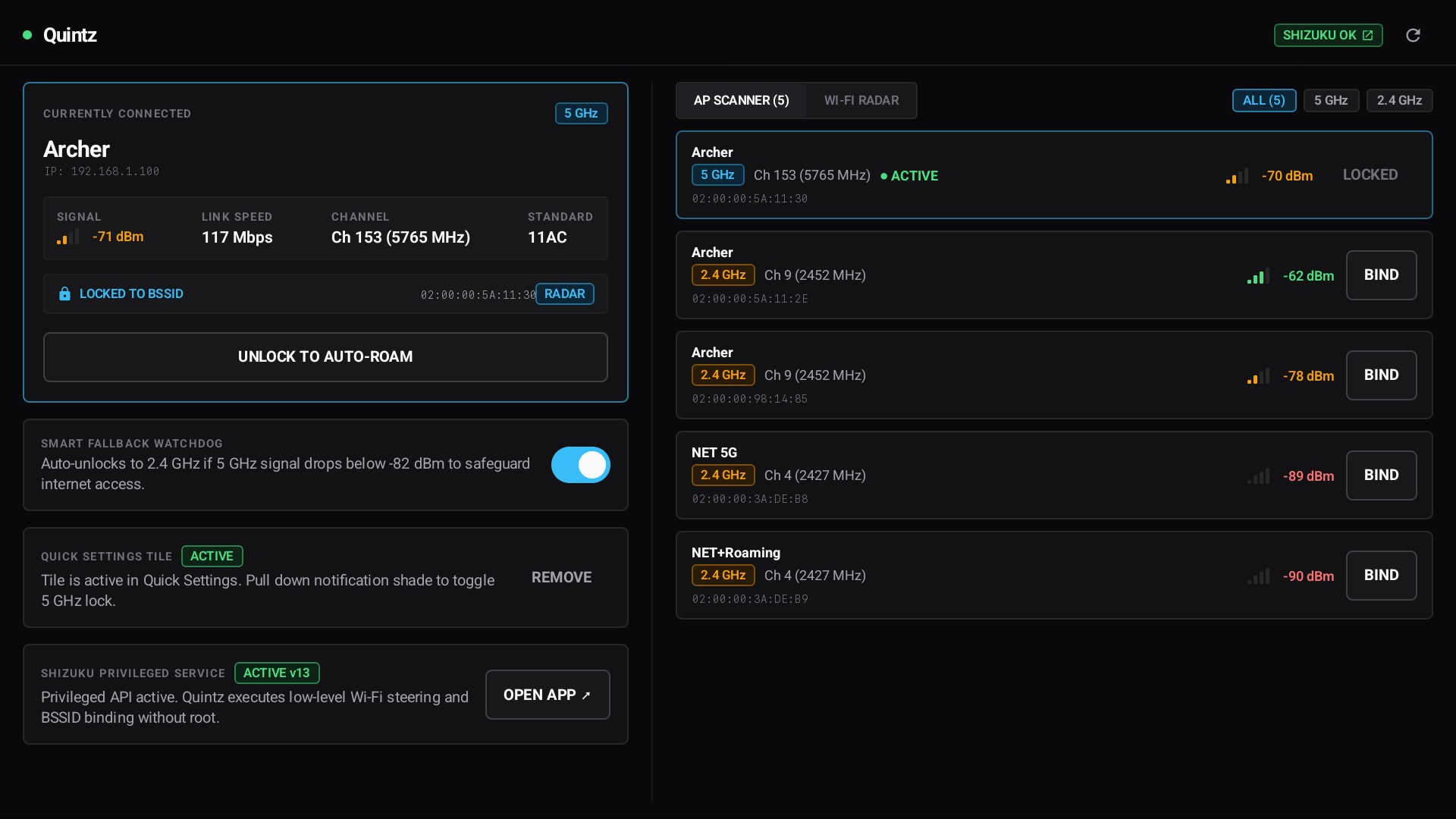 Quintz Overview & AP Scanner