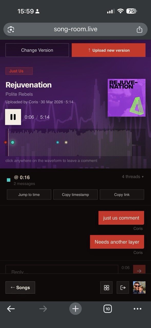 Drop a timestamped note from anywhere.