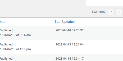 Last Updated column in the WordPress admin
