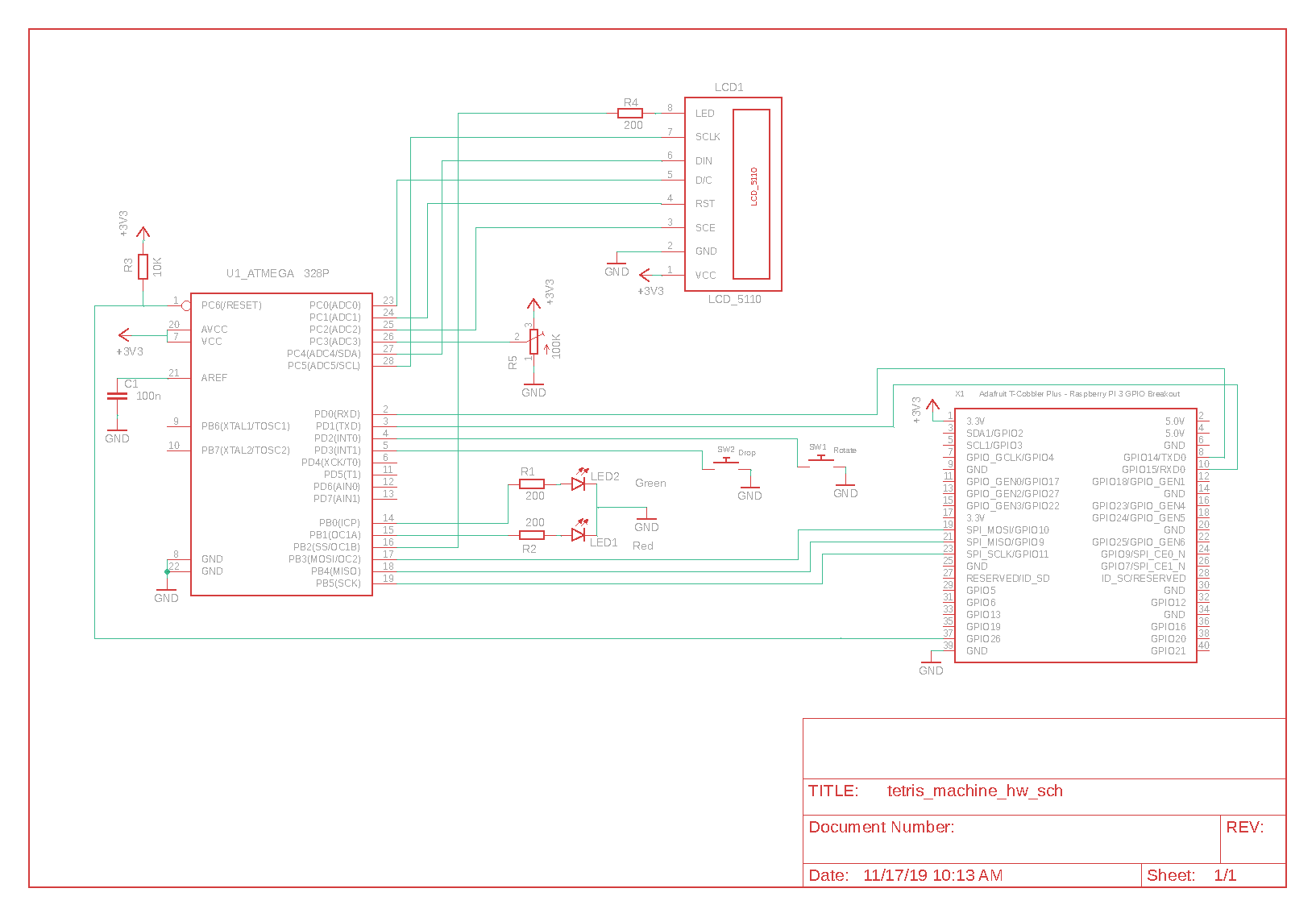 Tetris Device Schematic