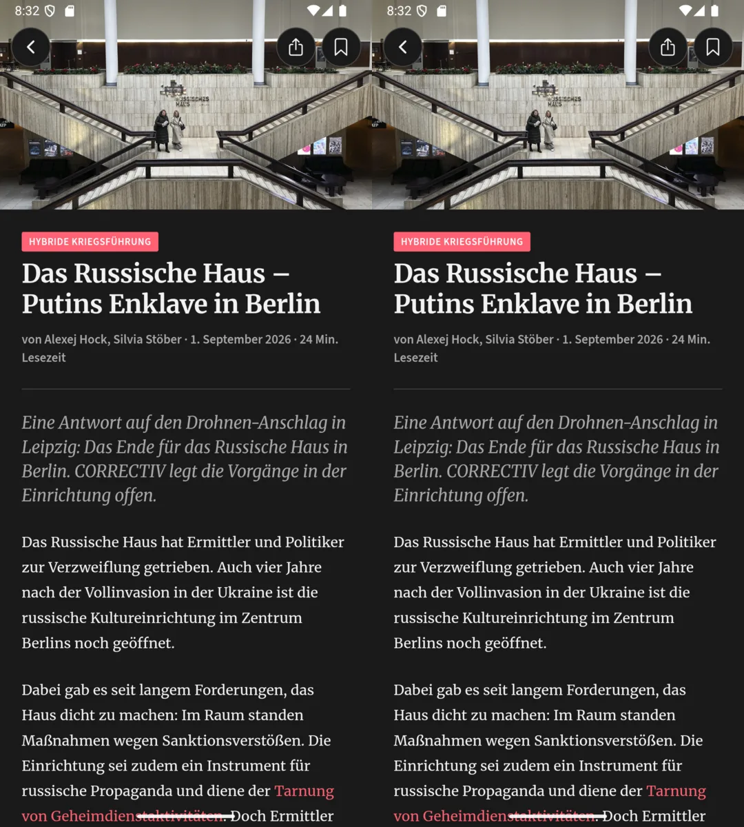 Mit ausgeschalteten Animationen steht an derselben Stelle das Titelbild, unbewegt