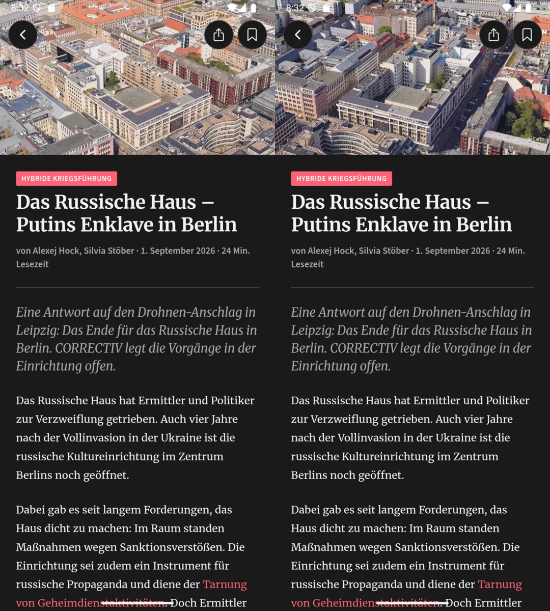 Kopfvideo, dunkel, zwei Aufnahmen drei Sekunden auseinander, das Bild hat sich bewegt