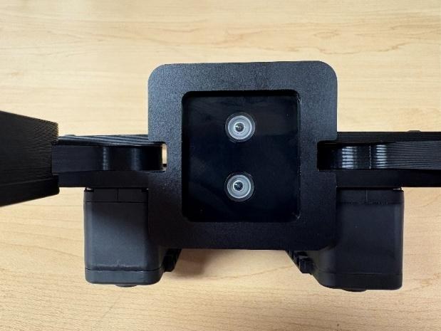 Close-up of the fitted camera protector