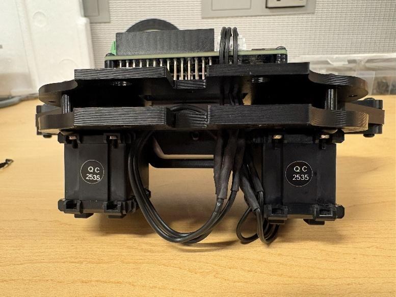 Cable routing seen from the underside