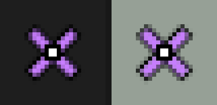 Violet X crosshair