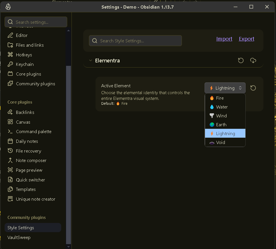 Elementra Selector