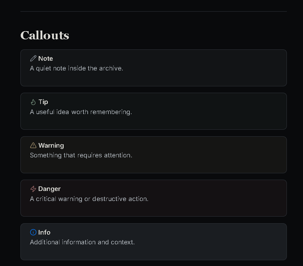 Callouts
