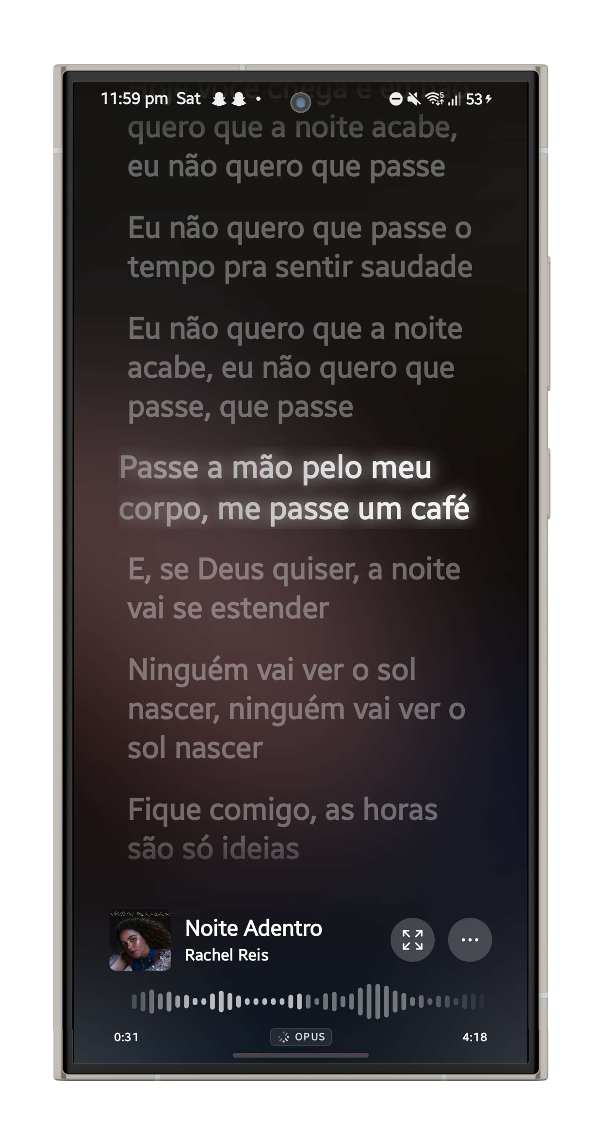 Convx music player karaoke-style lyrics with word-by-word highlighting