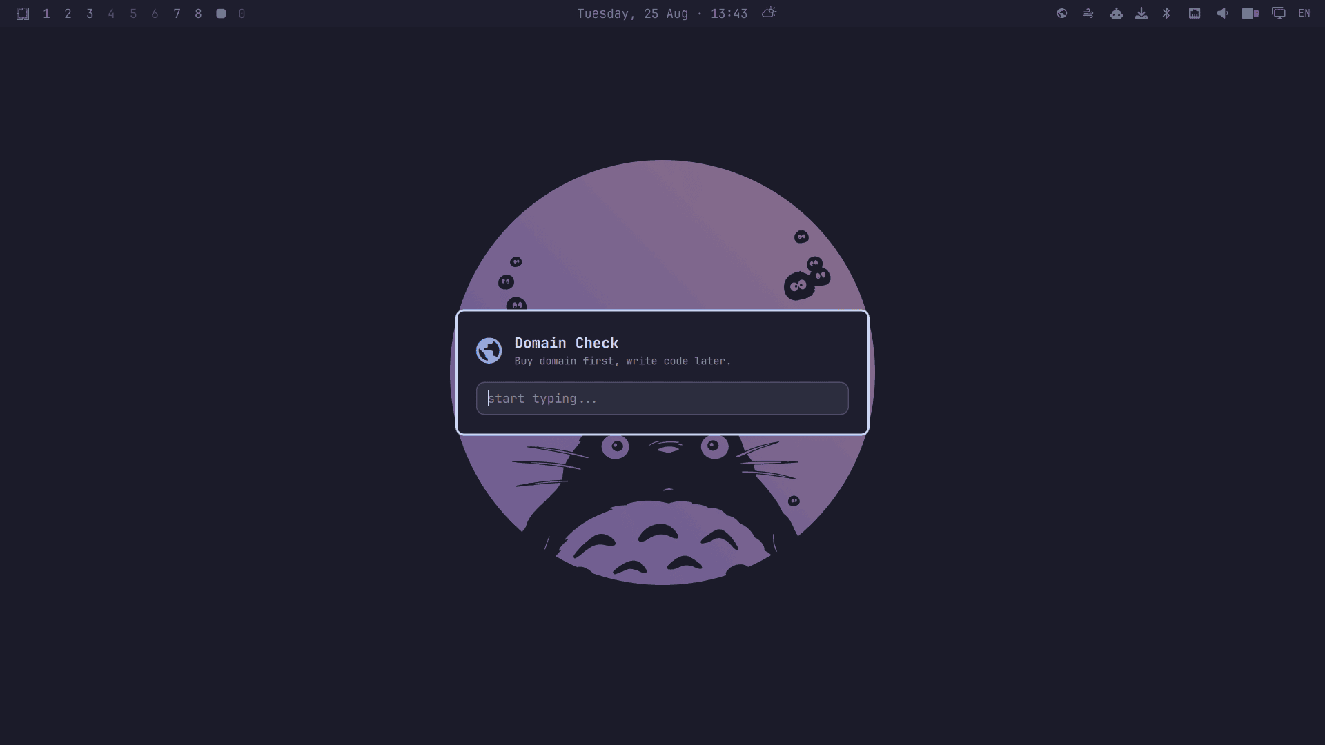 Domain Check overlay