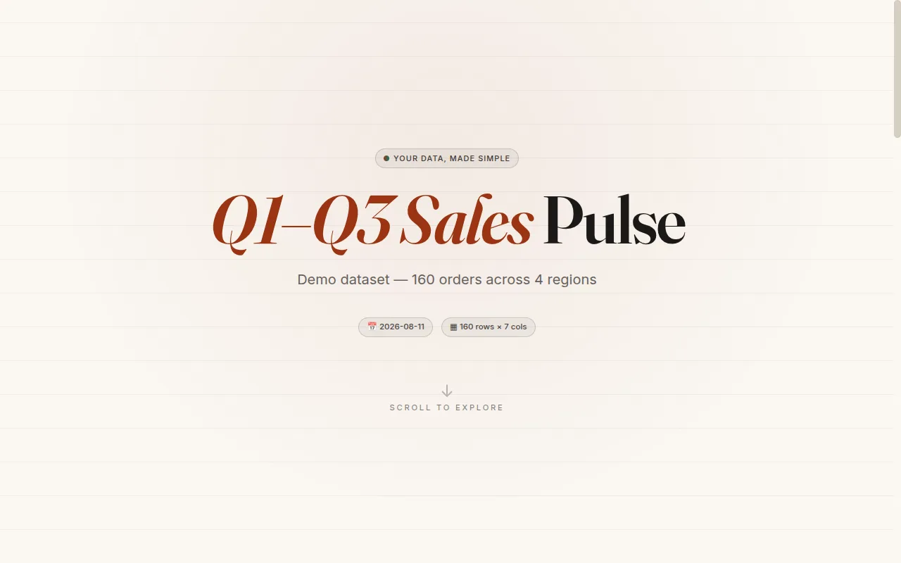 Editorial design — warm paper ground with serif display type