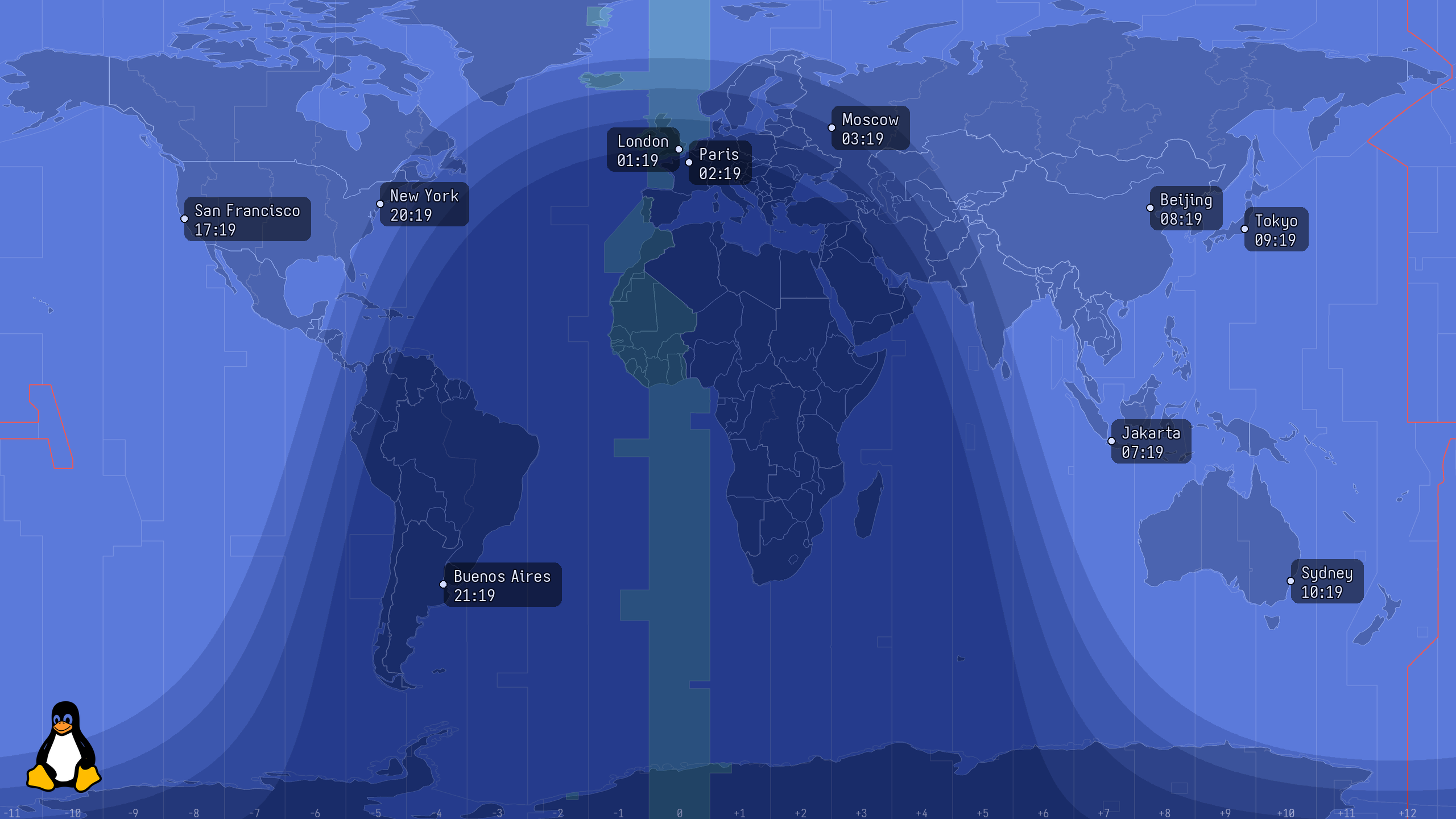the blue theme, a light map on a deep blue ocean