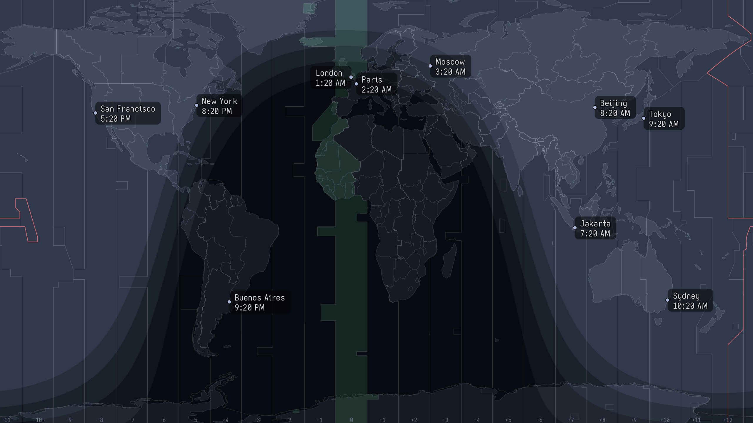 a minimal map with no corner logo and 12-hour clocks