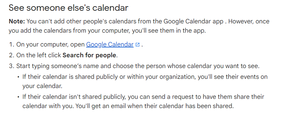 Calendar Management