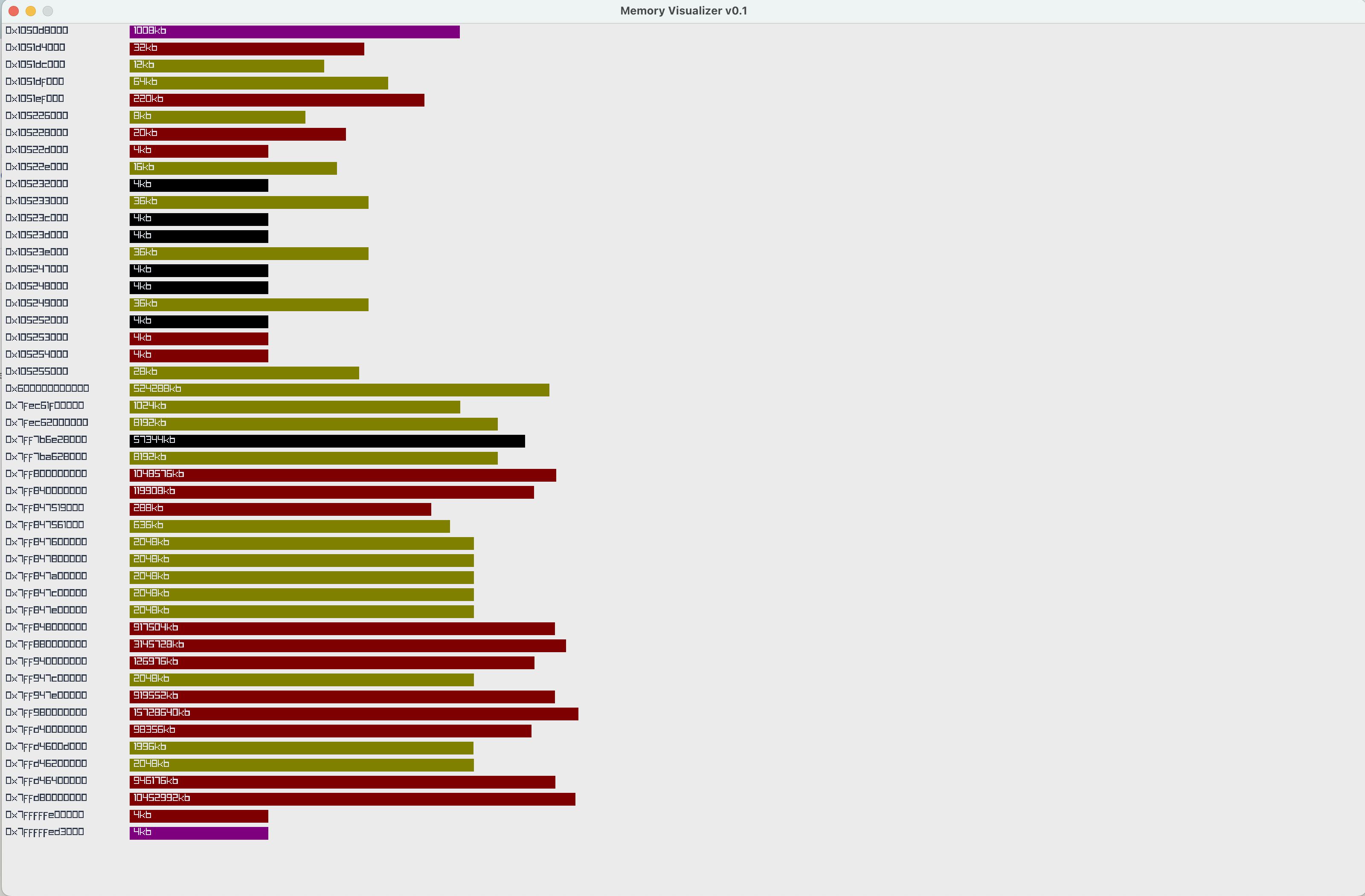 Memory Visializer Running