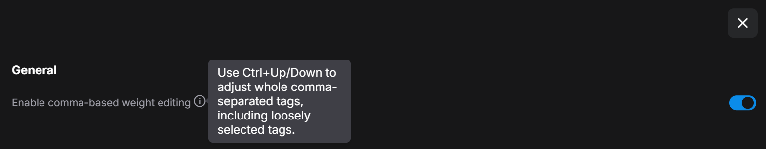 Comma-Weight enable setting