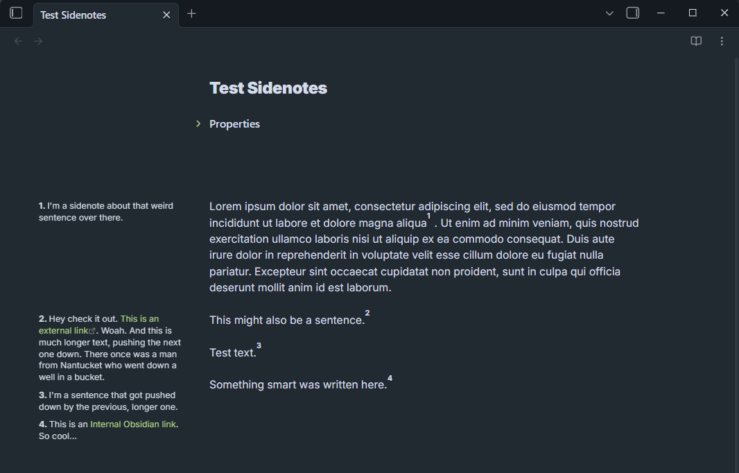 Sidenotes Basics
