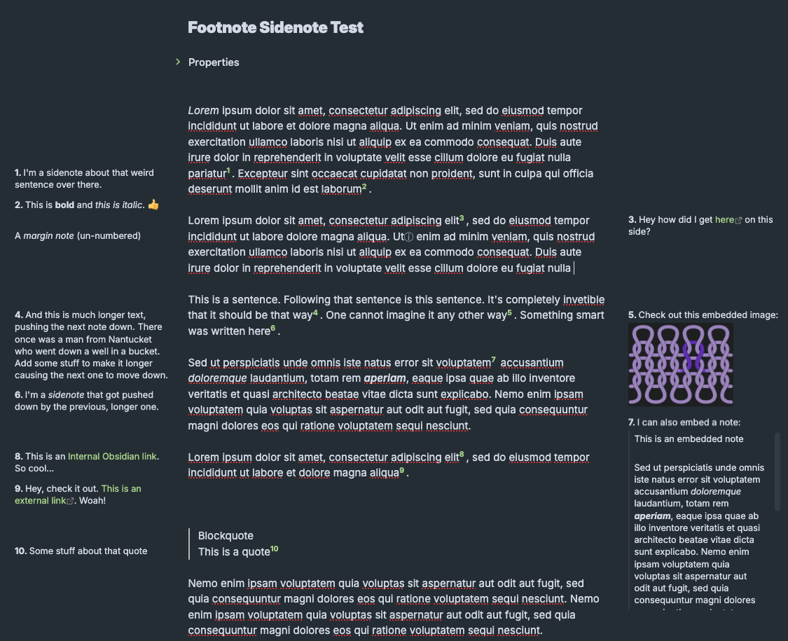 Sidenotes Basics
