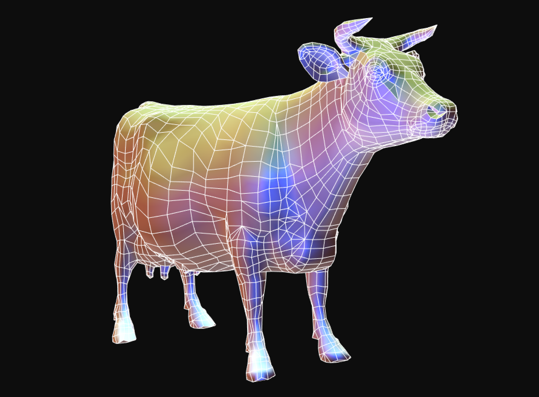 Cow with normals shader