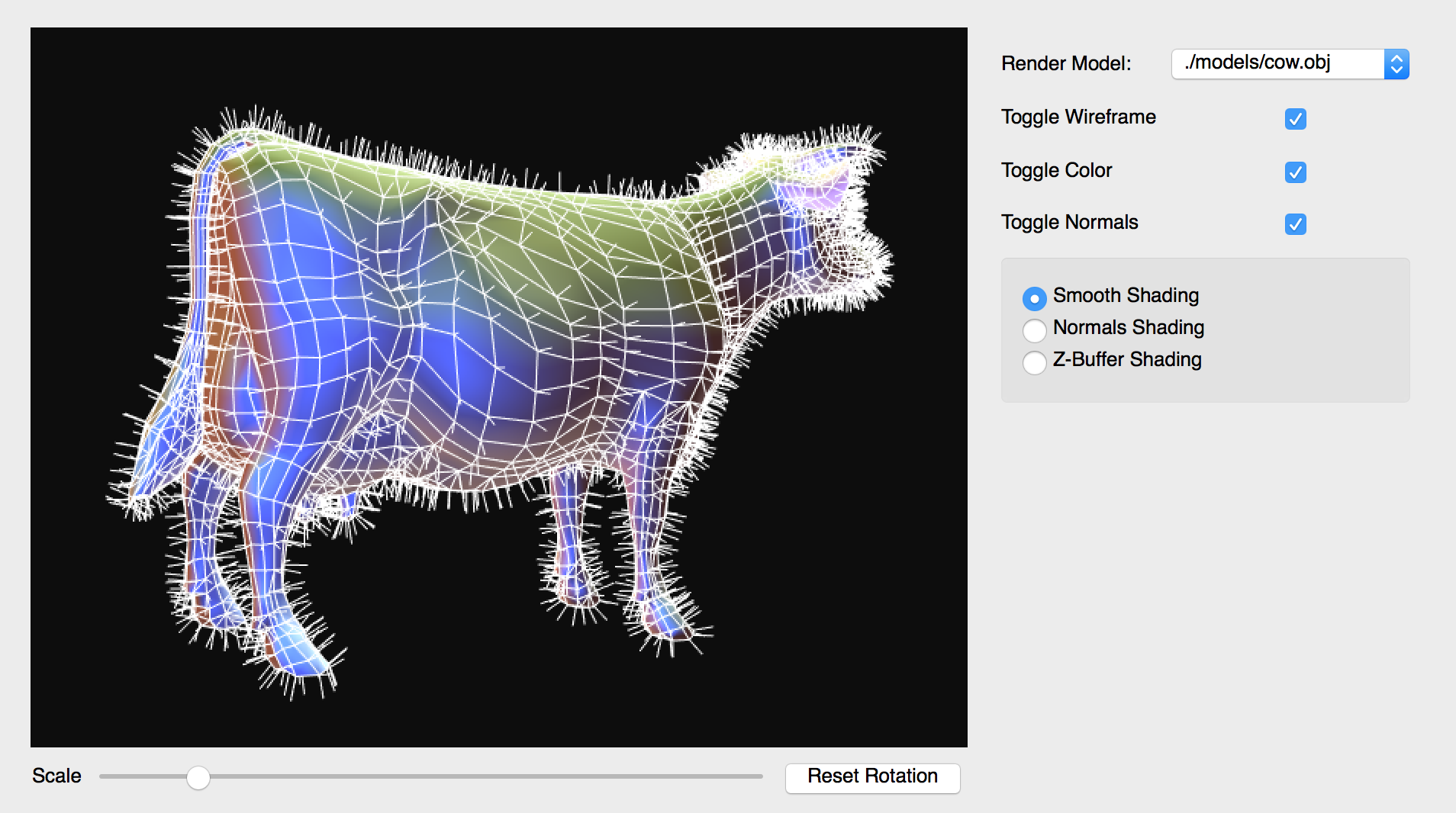 Cow with normal vectors