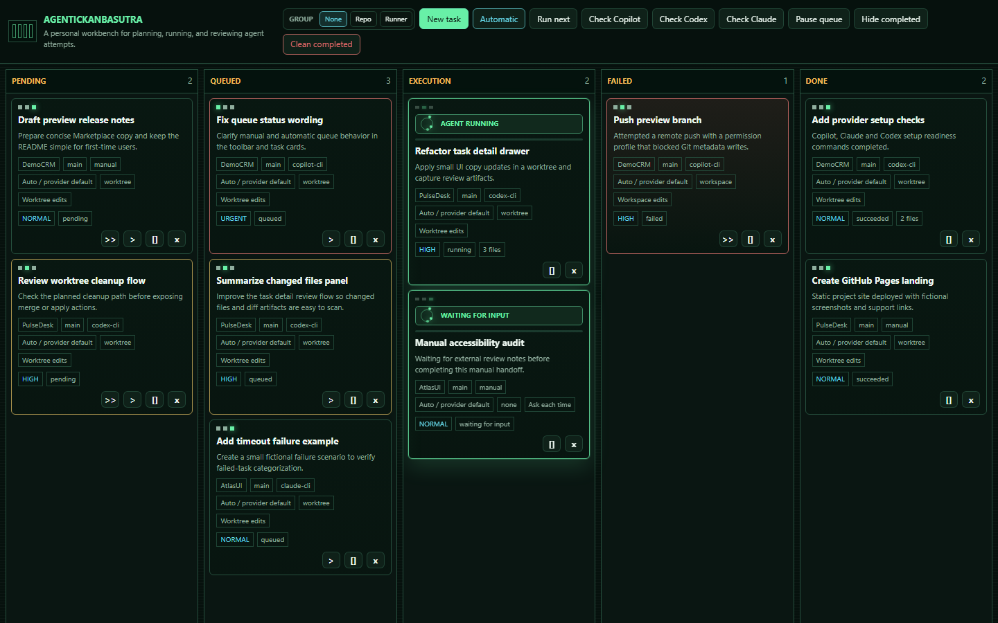 AgenticKanbasutra task board