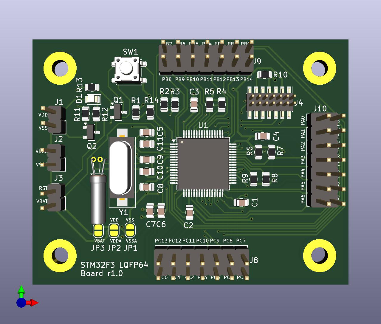 Stm32-lqfp64-test board, from the project README