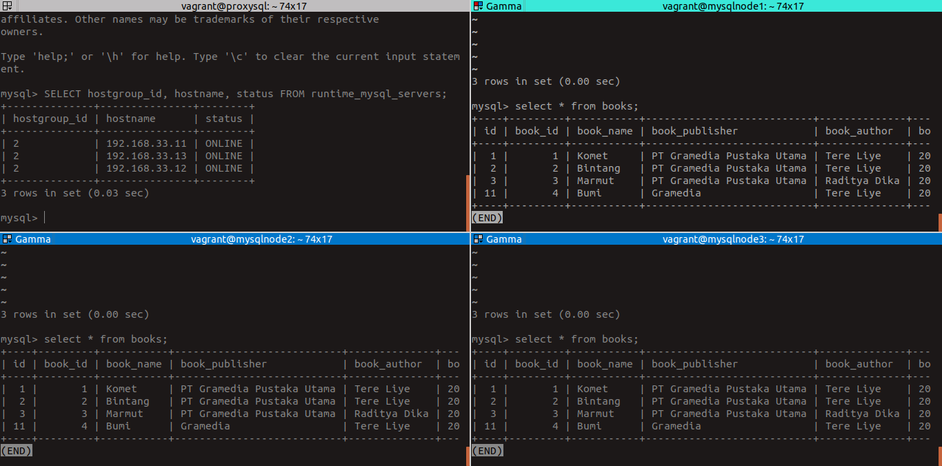 Gambar SS MySQL Cluster