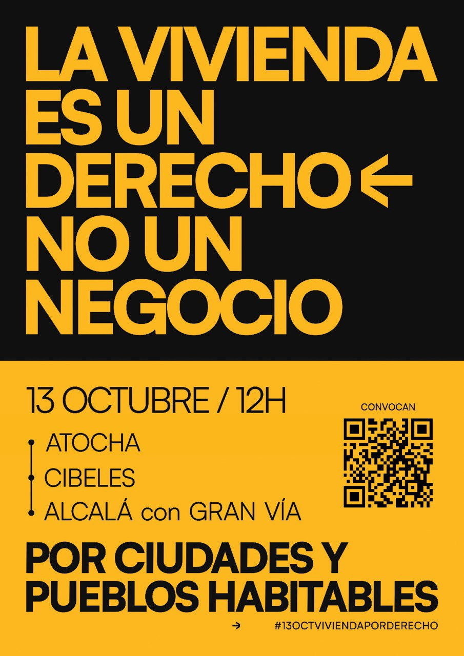 Cartel manifestación 13 de octubre de 2024