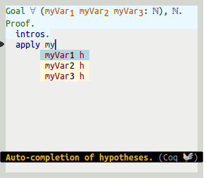Auto-completion of hypotheses
