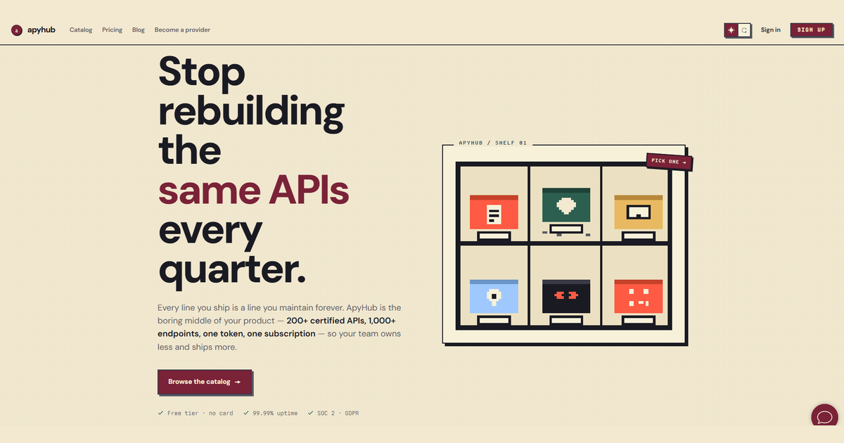 ApyHub utility API catalog