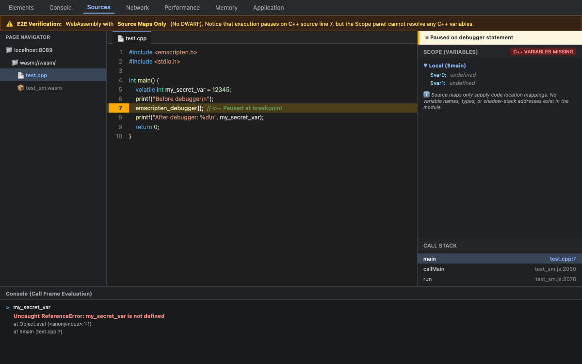 DevTools Source Map Limitation