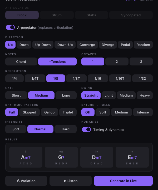 Arpeggiator mode