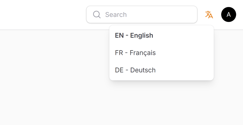 Language Switcher with text-only display
