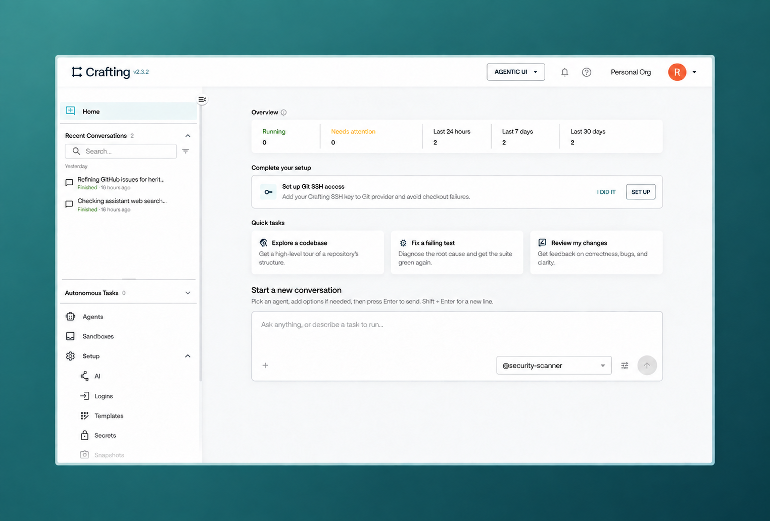 Crafting Express agent interface