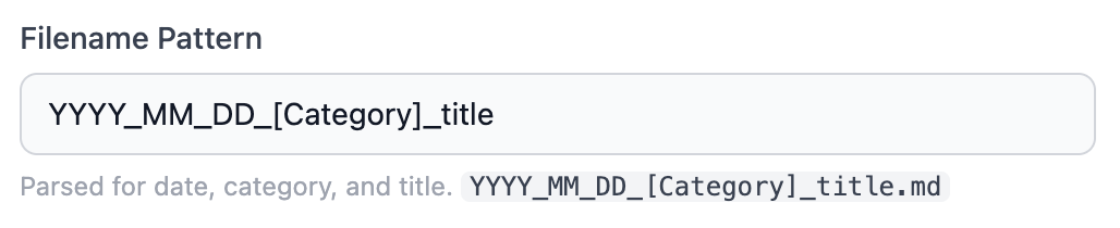 Filename pattern