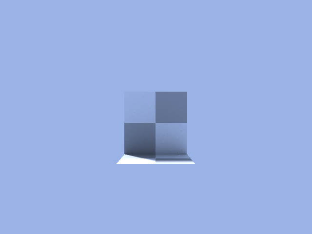 Two quards forming an L-shape, viewed from head on. Soft shadows, blue sky, ambient occlusion.