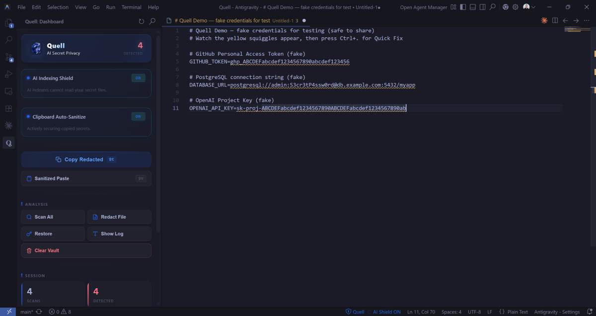 Quell sidebar dashboard