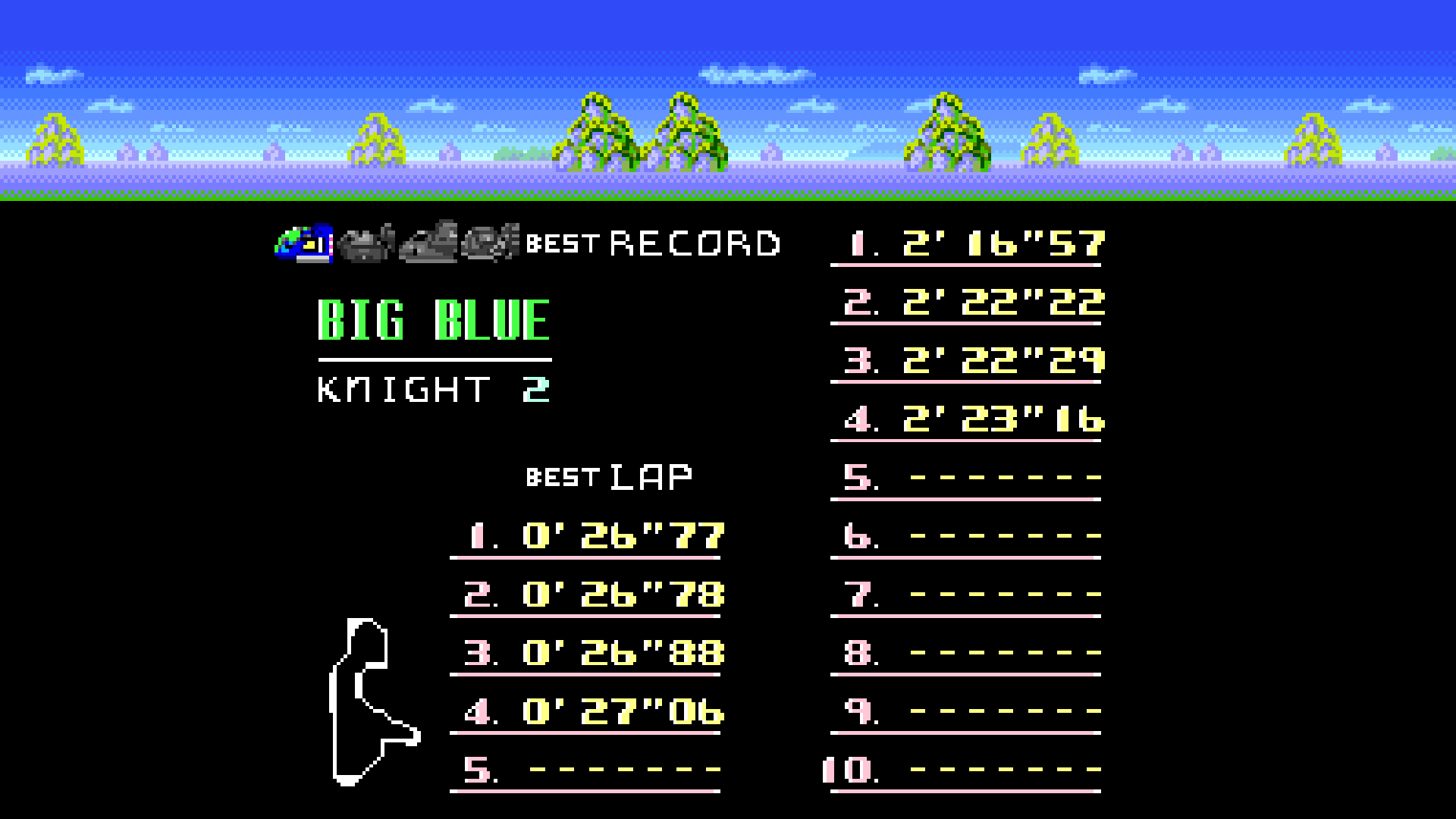 Blue Falcon records on Big Blue in 16:9, with the extended track header