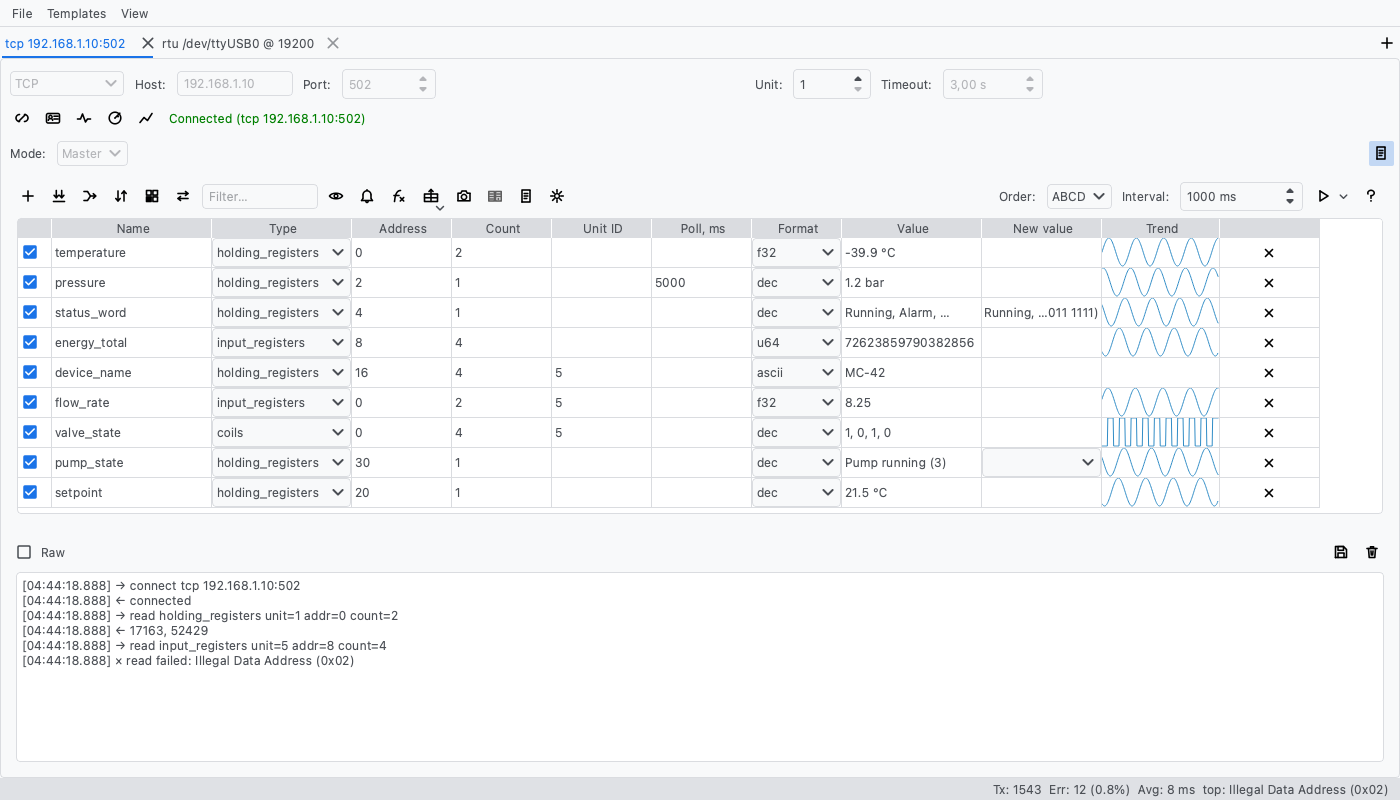 Main window, light theme