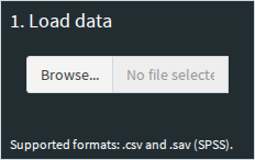Controls for uploading a CSV or SPSS data file