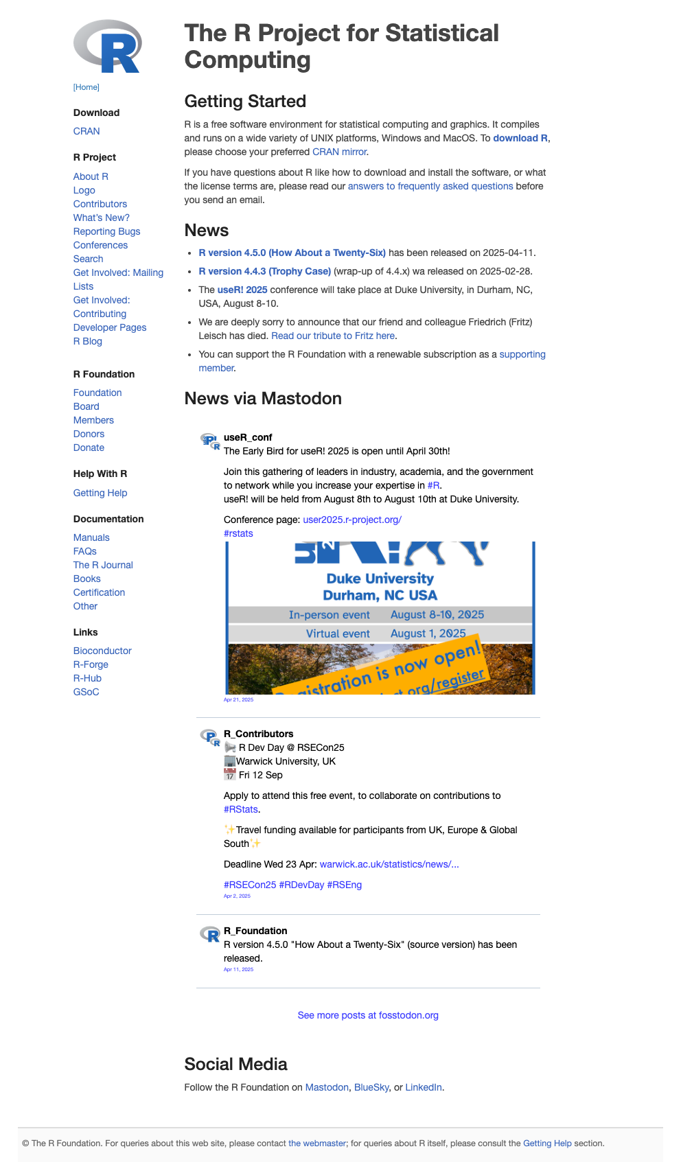 The same screenshot of the R Project website.