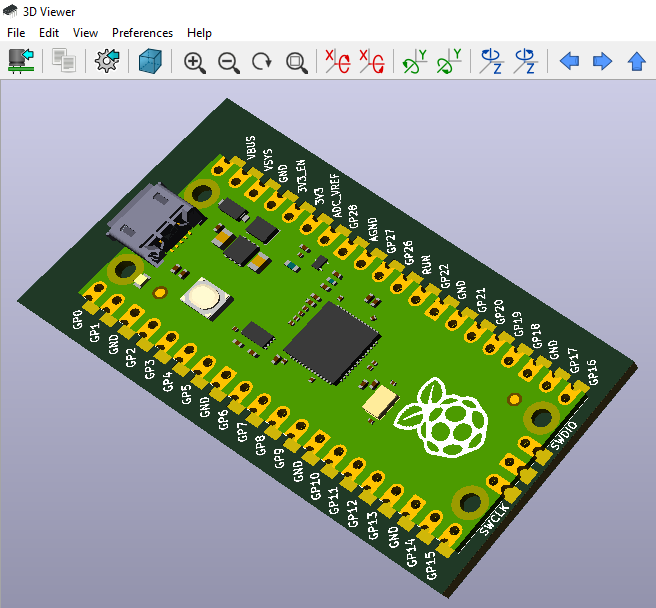 Rasperry Pi Pico mechanical specification