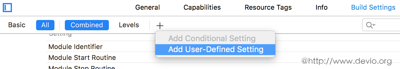 User define setting