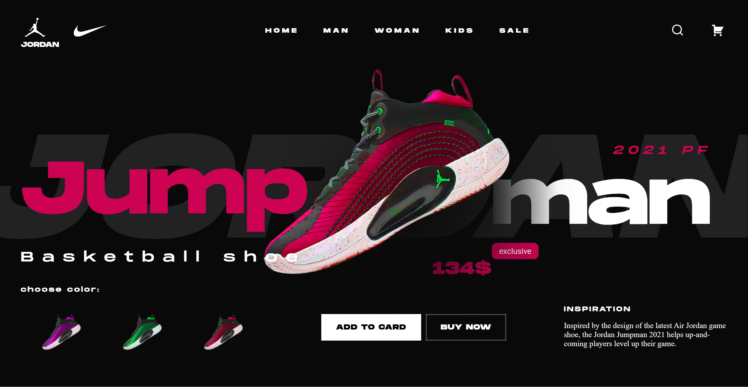 Промо-страница Nike Jordan