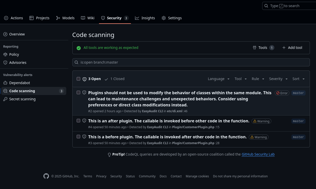 GitHub Code Scanning