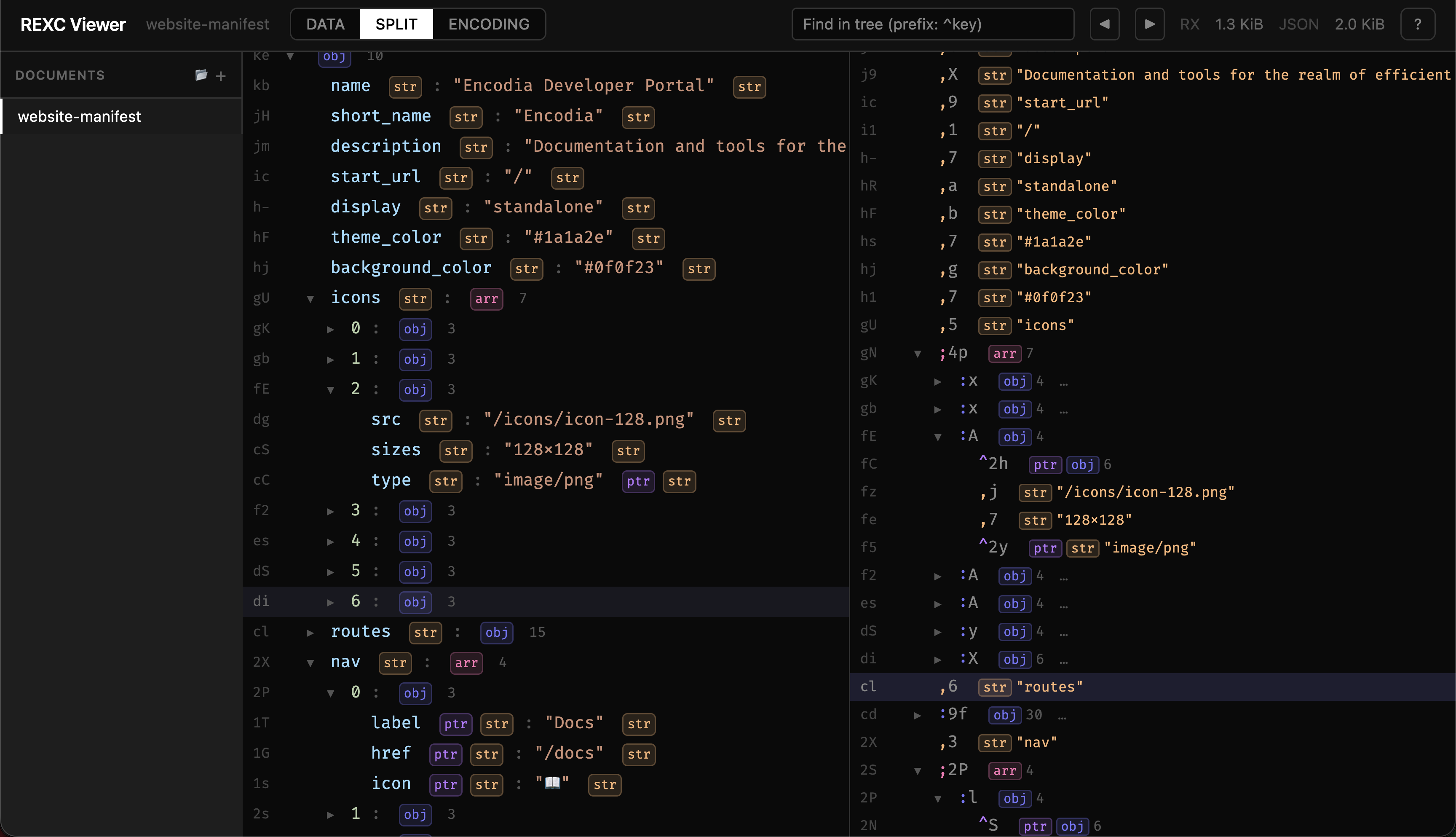 rx.run — interactive tree inspector
