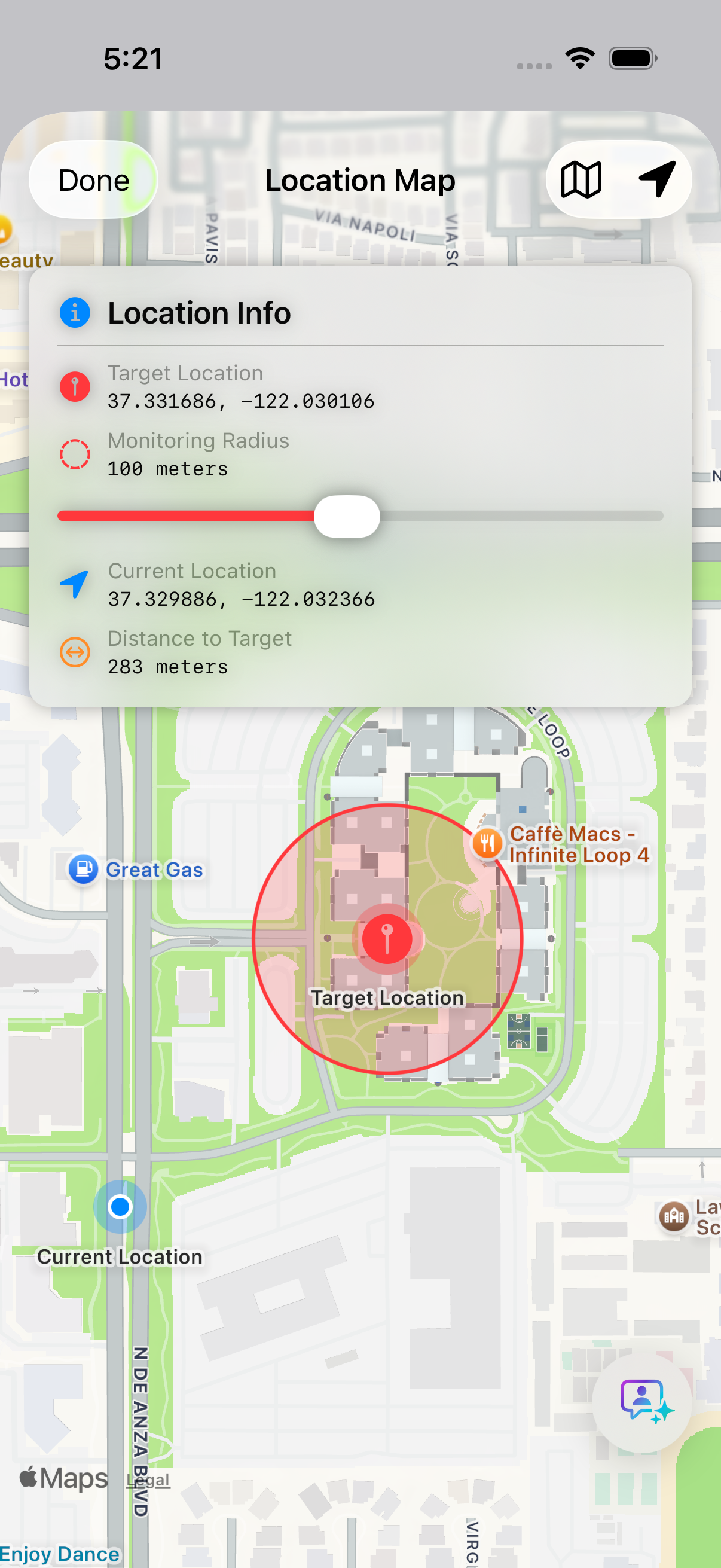 Map View — Geofence locations at a glance