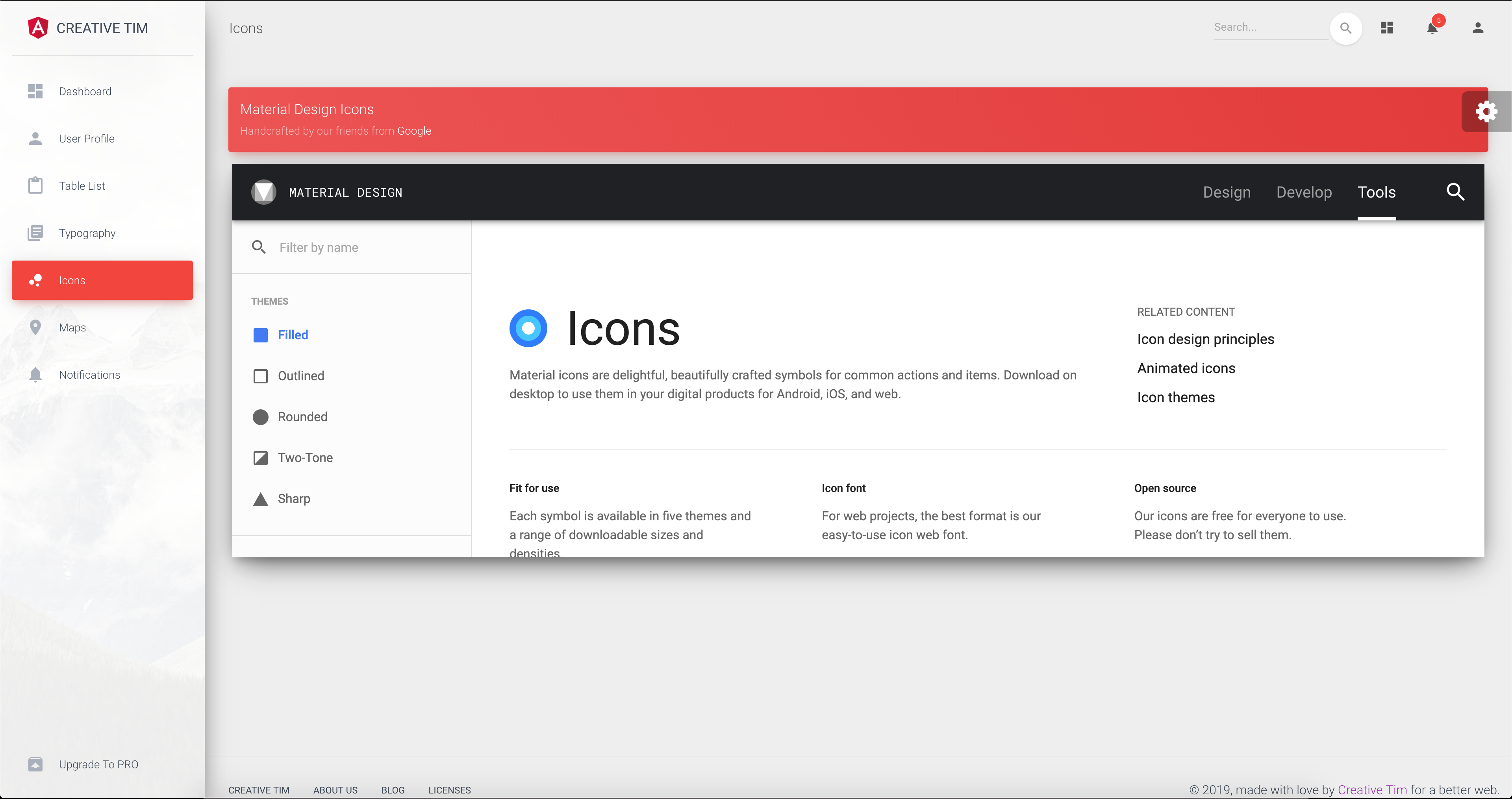Icons Page