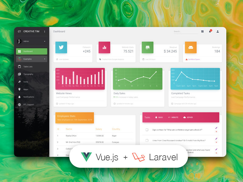 Vue Material Dashboard Laravel 