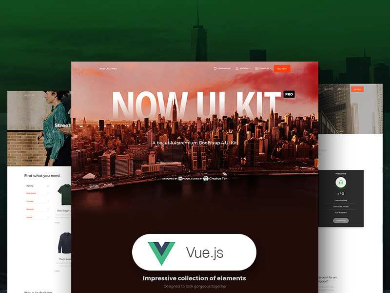 Vue Now UI Kit Pro - Premium Vue.js UI Kit